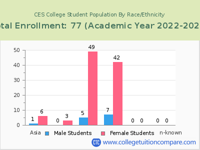 CES College 2023 Student Population by Gender and Race chart