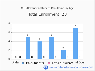 CET-Alexandria 2024 Student Population by Age chart