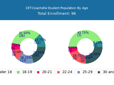 CET-Coachella 2025 Student Population Age Diversity Pie chart