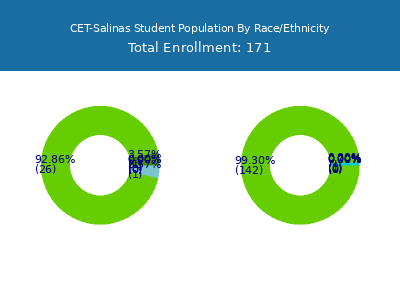 CET-Salinas 2025 Student Population by Gender and Race chart