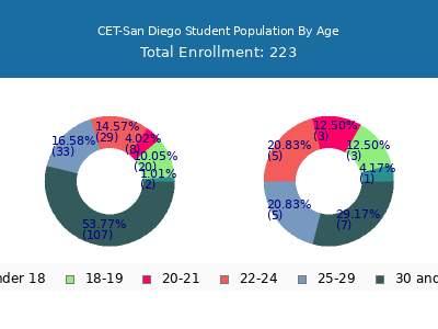 CET-San Diego 2025 Student Population Age Diversity Pie chart