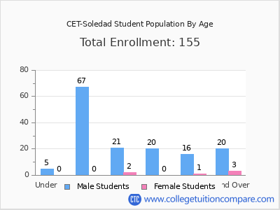 CET-Soledad 2025 Student Population by Age chart