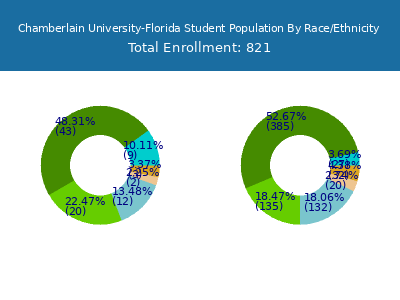 Chamberlain University-Florida 2025 Student Population by Gender and Race chart