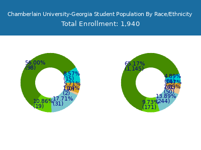Chamberlain University-Georgia 2025 Student Population by Gender and Race chart