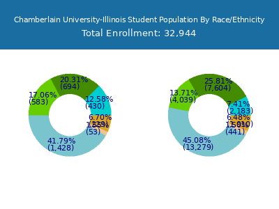 Chamberlain University-Illinois 2025 Student Population by Gender and Race chart