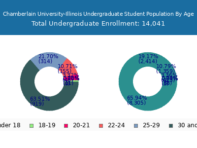 Chamberlain University-Illinois 2025 Undergraduate Enrollment Age Diversity Pie chart