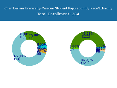 Chamberlain University-Missouri 2025 Student Population by Gender and Race chart