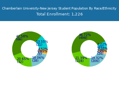 Chamberlain University-New Jersey 2025 Student Population by Gender and Race chart