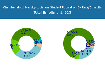 Chamberlain University-Louisiana 2025 Student Population by Gender and Race chart