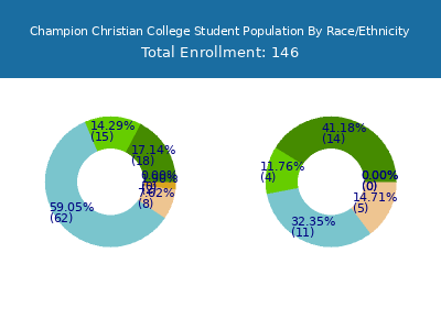 Champion Christian College 2025 Student Population by Gender and Race chart