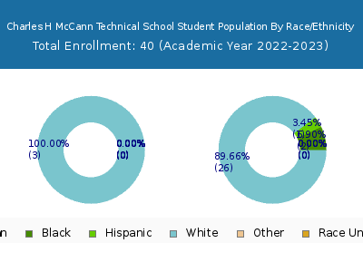 Charles H McCann Technical School 2023 Student Population by Gender and Race chart