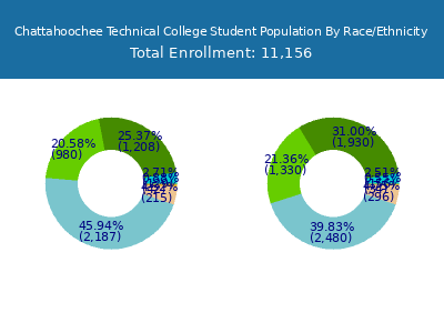 Chattahoochee Technical College 2025 Student Population by Gender and Race chart