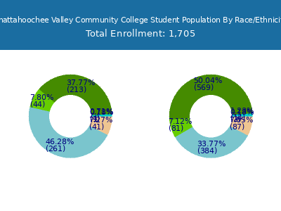 Chattahoochee Valley Community College 2025 Student Population by Gender and Race chart