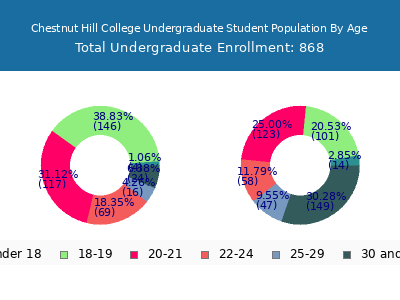 Chestnut Hill College 2025 Undergraduate Enrollment Age Diversity Pie chart