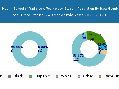 CHI Health School of Radiologic Technology 2023 Student Population by Gender and Race chart