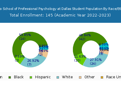 Chicago School of Professional Psychology at Dallas 2023 Student Population by Gender and Race chart