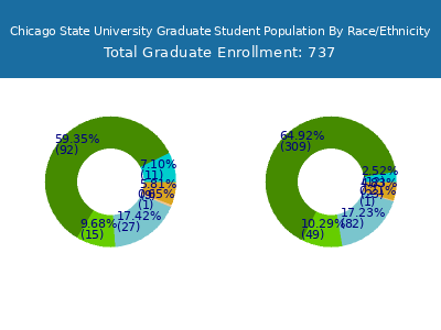 Chicago State University 2025 Graduate Enrollment by Gender and Race chart