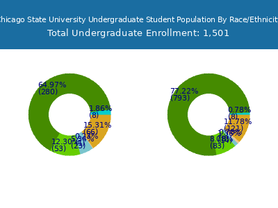 Chicago State University 2025 Undergraduate Enrollment by Gender and Race chart