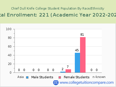 Chief Dull Knife College 2023 Student Population by Gender and Race chart