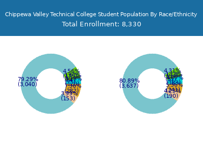 Chippewa Valley Technical College 2025 Student Population by Gender and Race chart
