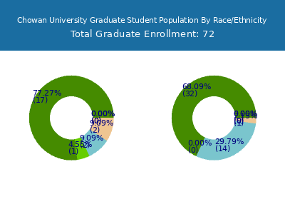 Chowan University 2025 Graduate Enrollment by Gender and Race chart