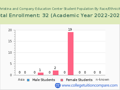Christina and Company Education Center 2023 Student Population by Gender and Race chart