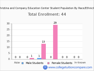 Christina and Company Education Center 2025 Student Population by Gender and Race chart