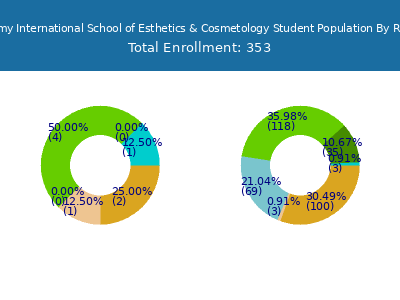 Christine Valmy International School of Esthetics & Cosmetology 2025 Student Population by Gender and Race chart