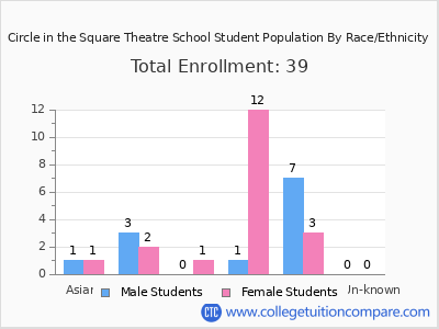 Circle in the Square Theatre School 2025 Student Population by Gender and Race chart
