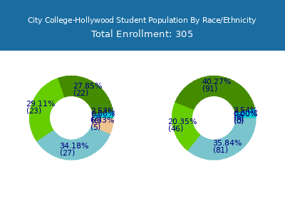 City College-Hollywood 2025 Student Population by Gender and Race chart