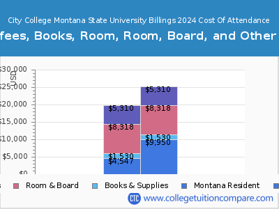 City College Montana State University Billings 2024 COA (cost of attendance) chart
