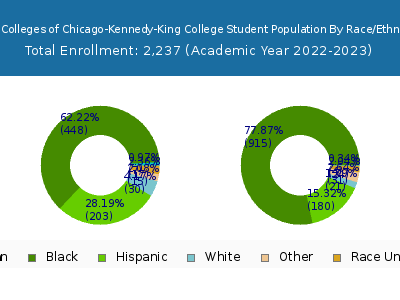 City Colleges of Chicago-Kennedy-King College 2023 Student Population by Gender and Race chart