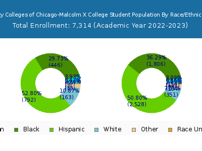 City Colleges of Chicago-Malcolm X College 2023 Student Population by Gender and Race chart