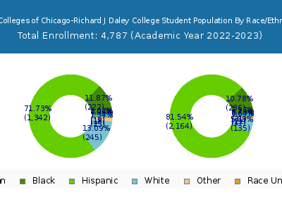 City Colleges of Chicago-Richard J Daley College 2023 Student Population by Gender and Race chart