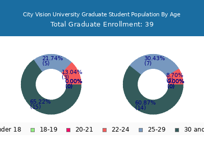 City Vision University 2024 Graduate Enrollment Age Diversity Pie chart