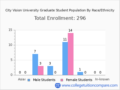 City Vision University 2025 Graduate Enrollment by Gender and Race chart