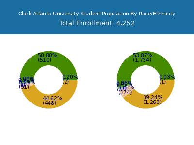 Clark Atlanta University 2025 Student Population by Gender and Race chart