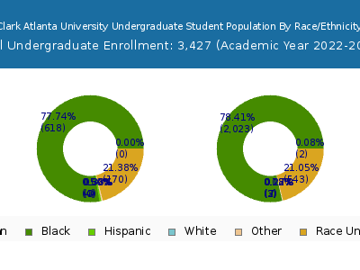 Clark Atlanta University 2023 Undergraduate Enrollment by Gender and Race chart