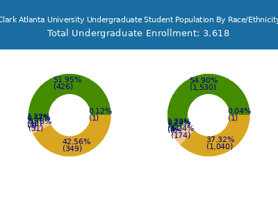 Clark Atlanta University 2025 Undergraduate Enrollment by Gender and Race chart