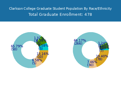 Clarkson College 2025 Graduate Enrollment by Gender and Race chart