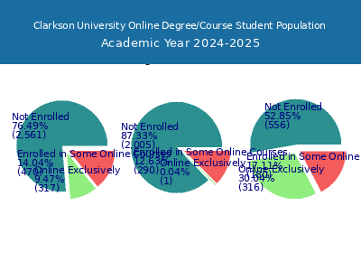 Clarkson University 2025 Online Student Population chart