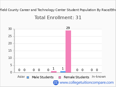 Clearfield County Career and Technology Center 2025 Student Population by Gender and Race chart