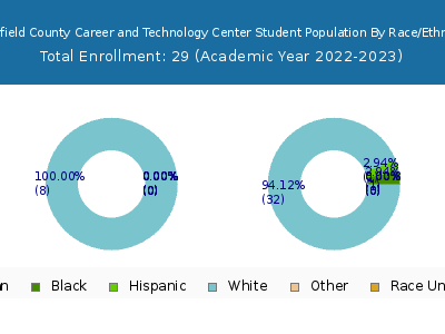 Clearfield County Career and Technology Center 2023 Student Population by Gender and Race chart