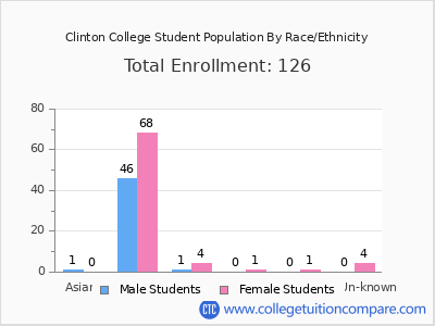Clinton College 2025 Student Population by Gender and Race chart