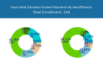 Clovis Adult Education 2025 Student Population by Gender and Race chart