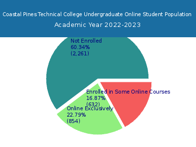 Coastal Pines Technical College 2023 Online Student Population chart