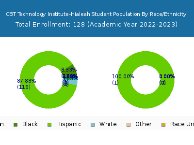 CBT Technology Institute-Hialeah 2023 Student Population by Gender and Race chart