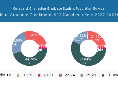 College of Charleston 2023 Graduate Enrollment Age Diversity Pie chart