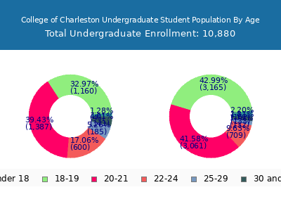 College of Charleston 2025 Undergraduate Enrollment Age Diversity Pie chart