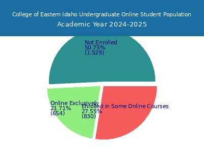 College of Eastern Idaho 2025 Online Student Population chart